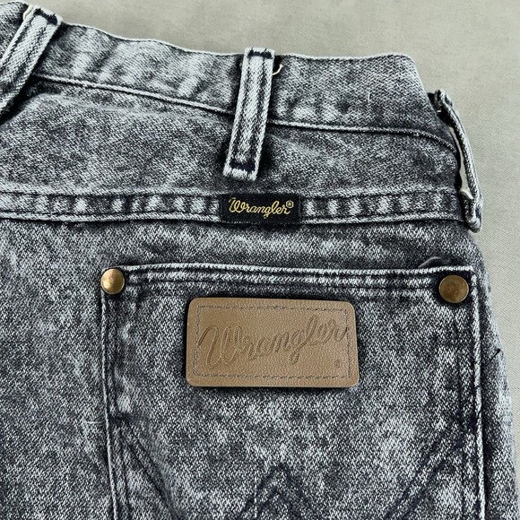 Vintage Wrangler Jeans Mens 34x34 Gray Acid Wash Straight Leg 13MWZ (Fits 31x33) - Picture 7 of 14
